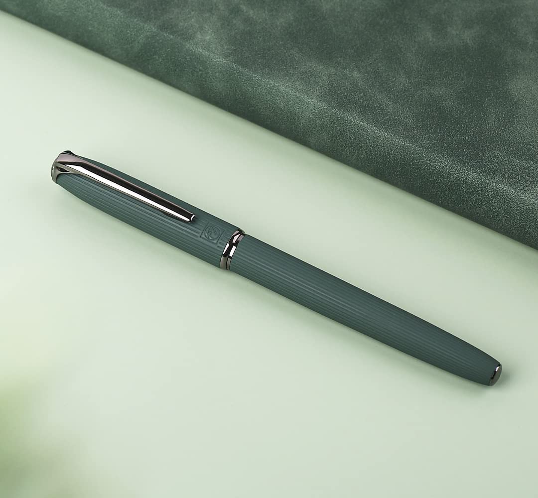xixixiaozhu Picasso 916 Natural Series Metal Fountain Pen with Gift Box (EF Nib 0.35mm, Larch Green)