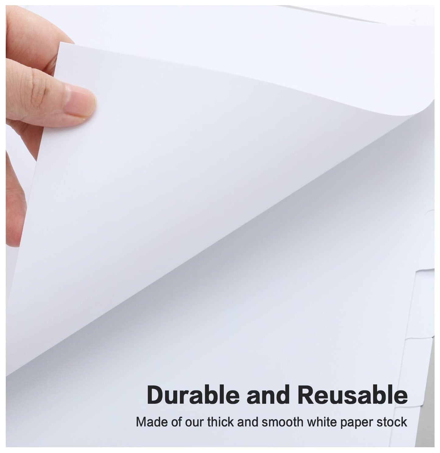 8-Tab Binder Dividers, HERKKA 3 Ring Binder Dividers with Reinforced Edge, 3 Hole Punch Section Index Dividers for Binders, 1/8-Cut Tabs, Letter Size, White, 120 Dividers