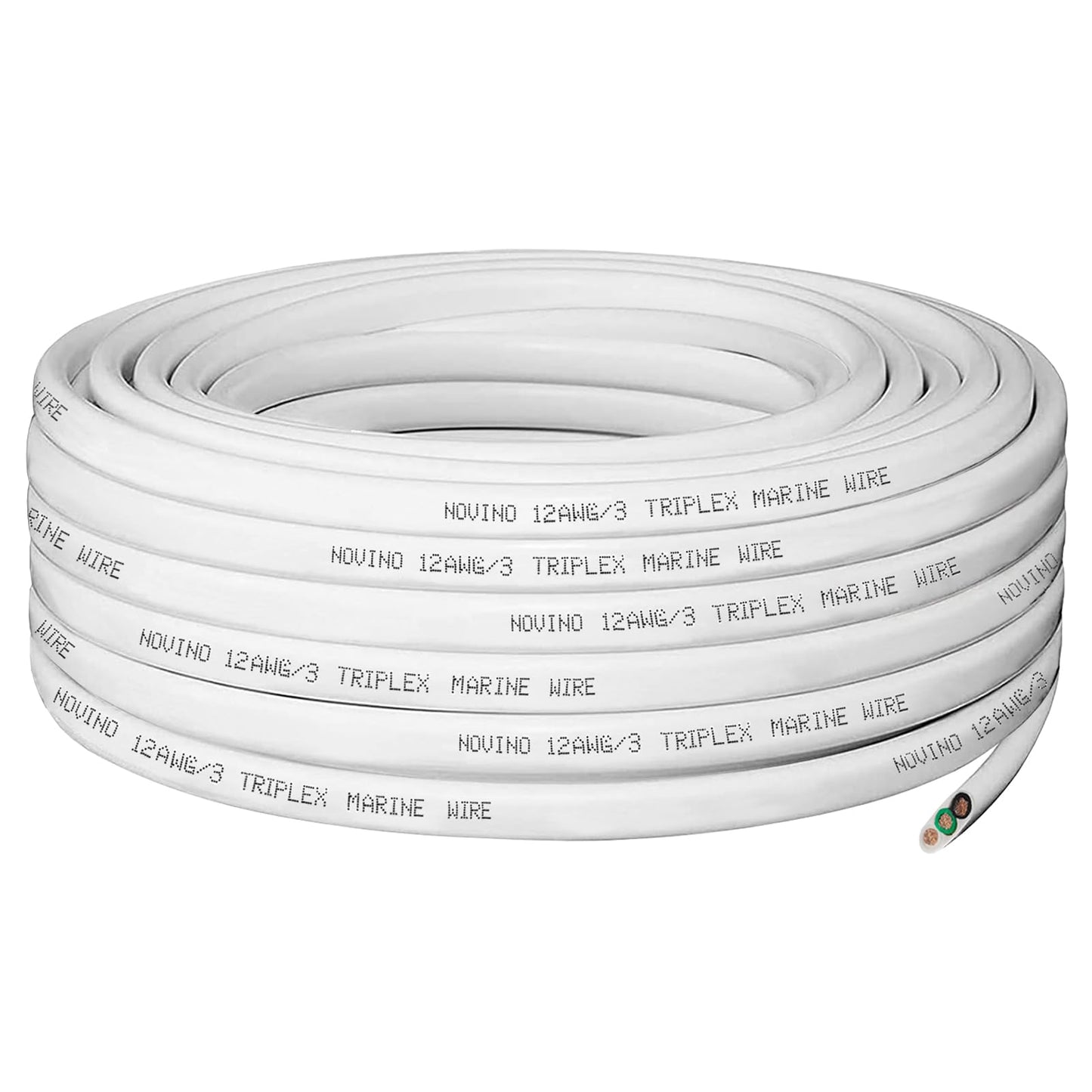 12 Gauge Marine Wire 12/3 Triplex Marine Grade Wire,12/3 AWG 50FT Cable