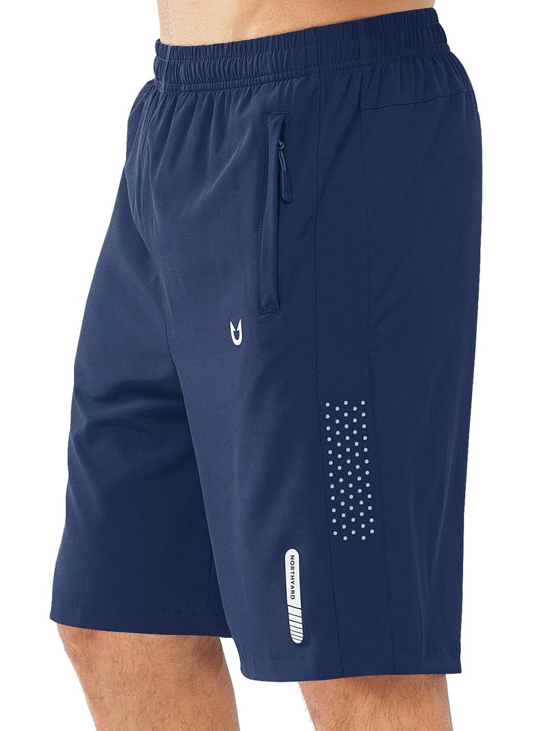 NORTHYARD Men's Athletic Running Shorts Gym Workout 7"/9"/5" Quick Dry Lightweight Sports Basketball Tennis 3 Zipper Pockets DARKBLUE-9inch 4XL