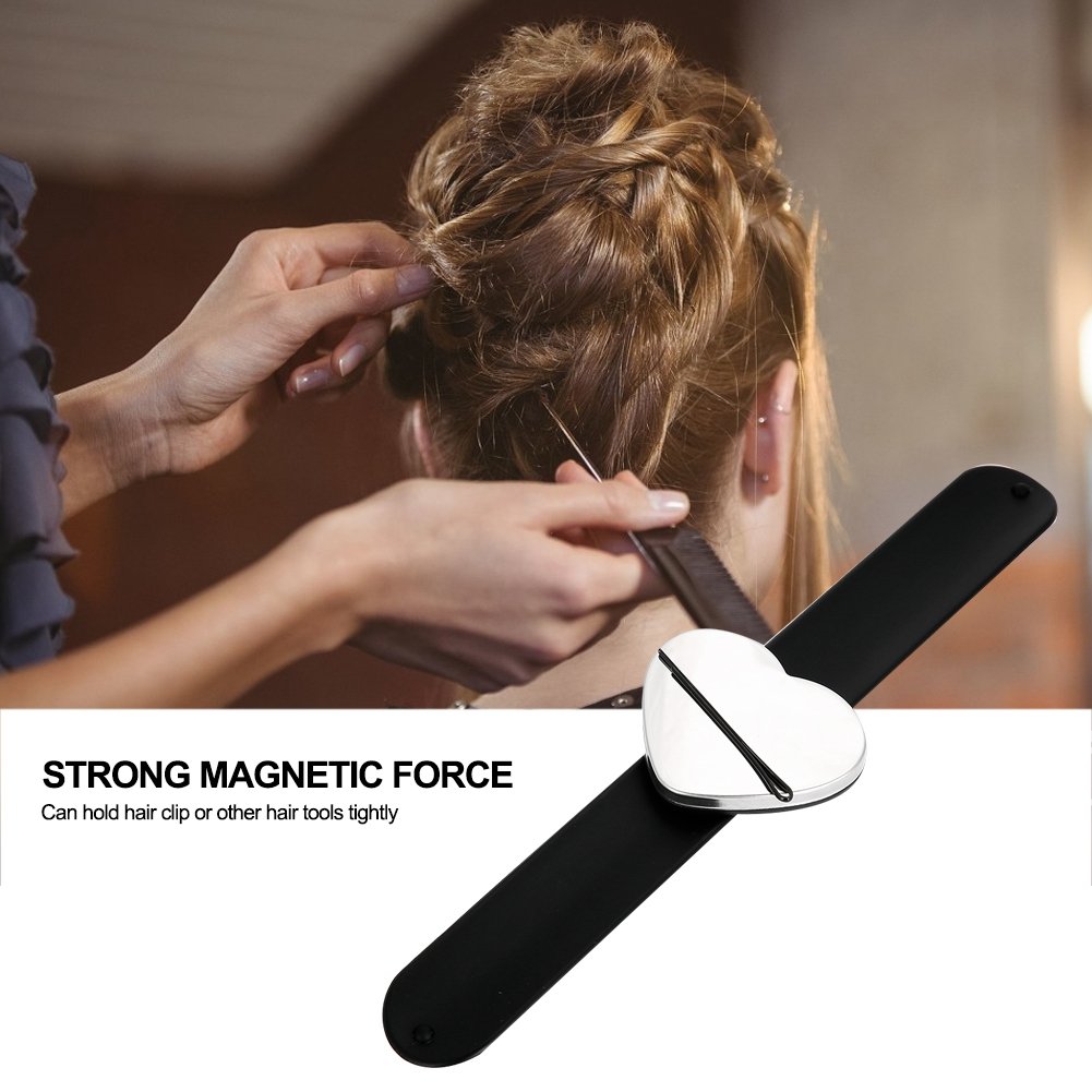 Hairpins Holder, Professinal Quickly-stick Magnetic Wristband Hair Crips Hairpins Holder Hairdressing Tool for Salon