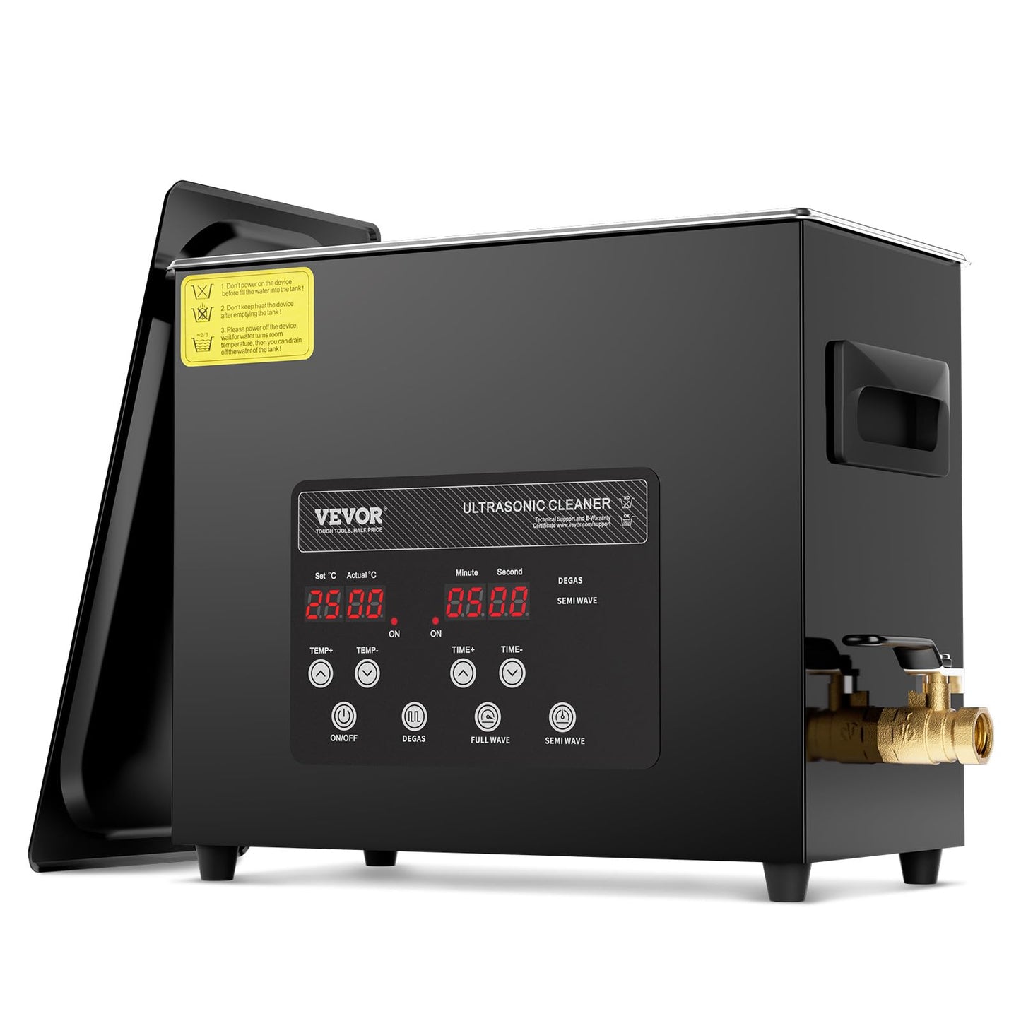 VEVOR 6L Ultra Sonic Cleaner, 180W Digital Ultrasonic Cleaning Machine with Gentle Mode & Upgraded Degassing, 40kHz Industrial Ultrasound Cleaner with Heater & Timer for Retainer, Jewelry, Tools