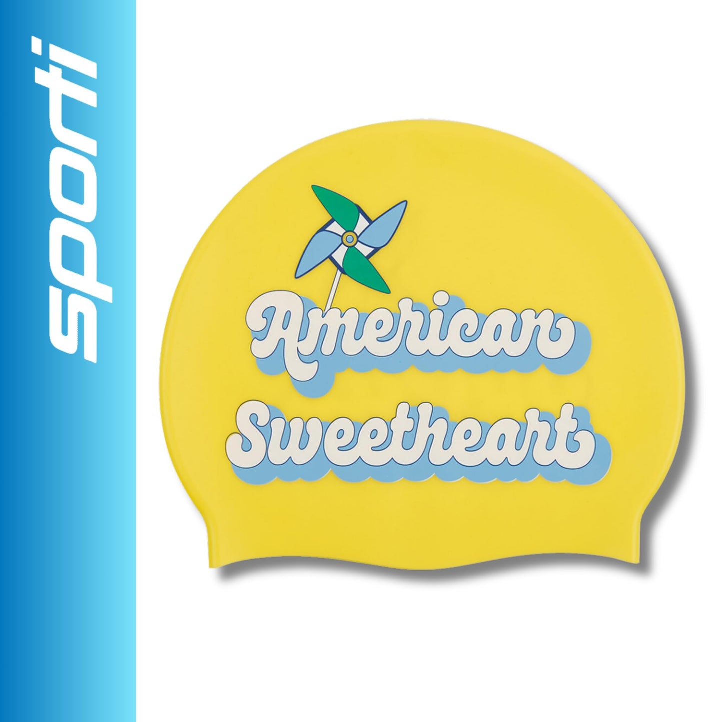 Sporti x Alex & Gretchen Walsh XOXO Silicone Swim Cap - Aqua - Adult