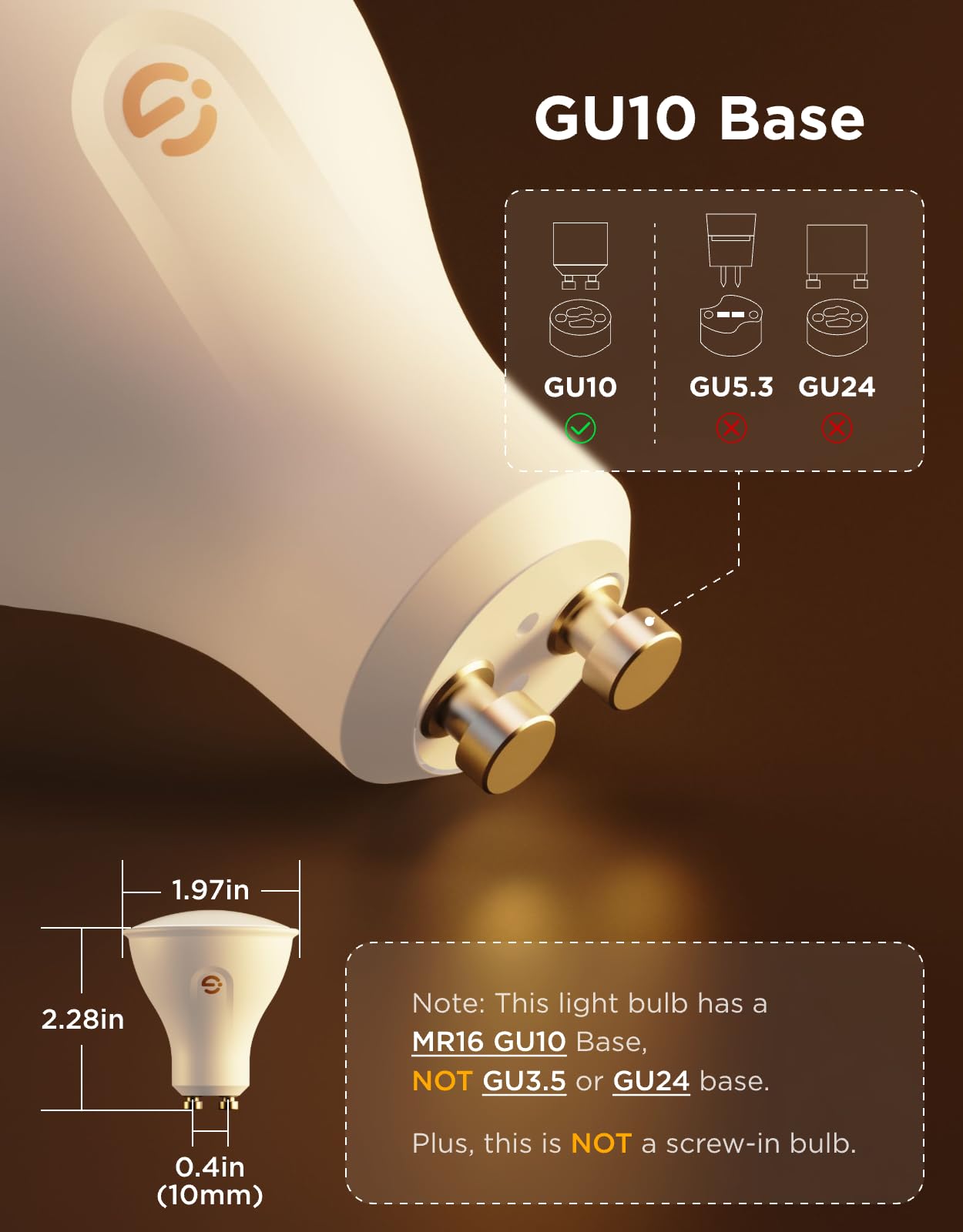 Govee GU10 Smart Bulb, Matter RGBWW Light Bulb Work with Alexa, Google Assistant, WiFi & Bluetooth Color Changing MR16 LED Bulbs, 64 Dynamic Scenes, Syncs with Music, 4 Pack, 400LM, GU10 Base