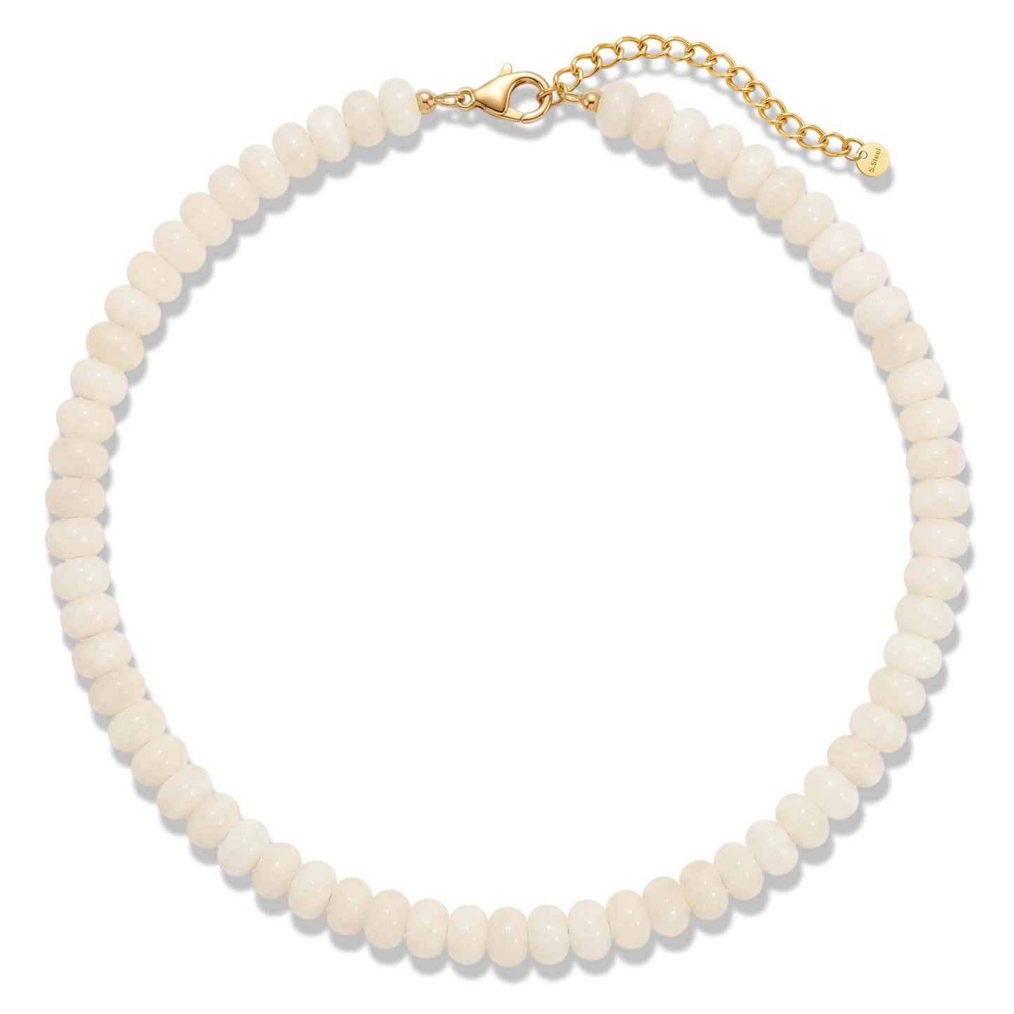 Badu Green Gemstone Beaded Necklace for Women Natural Stone Bead Beach Choker Necklace Fashion Trendy Jewelry Gifts