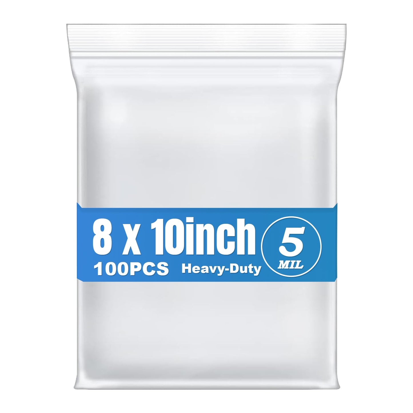 Macoota 8" x 10" Thick 5 Mil Plastic Bags 100 PCS Clear Resealable Zip Seal Lock Poly Bags Reclosable Heavy Duty Zipper Baggies Jewelry Earrings Coin Pills Crafts Sample Packing
