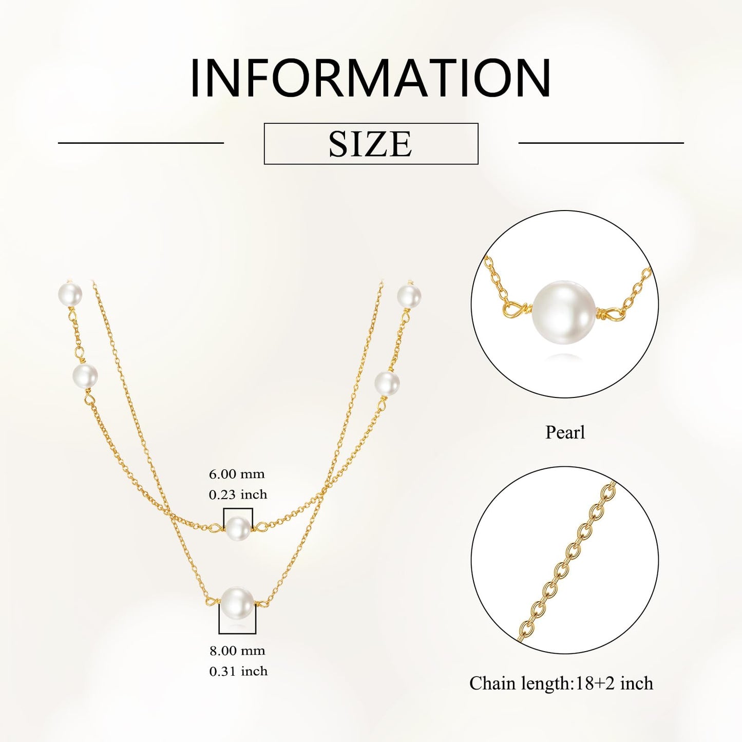 POPLYKE Layered Pearl Necklace Sterling Silver Pearl Choker Necklace for Women Freshwater Cultured Pearls Wedding Bridesmaids Anniversary