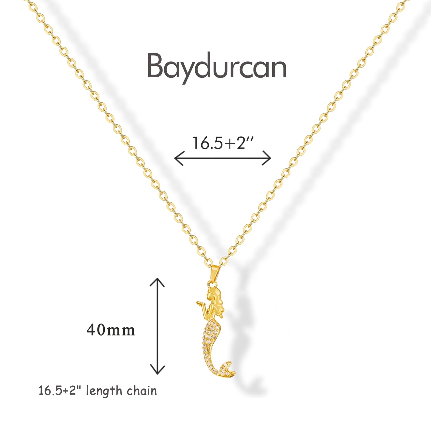 Baydurcan Gold Mermaid Necklace Best Friend Bestie Gifts for Women Mermaid Accessories (Mermaids)