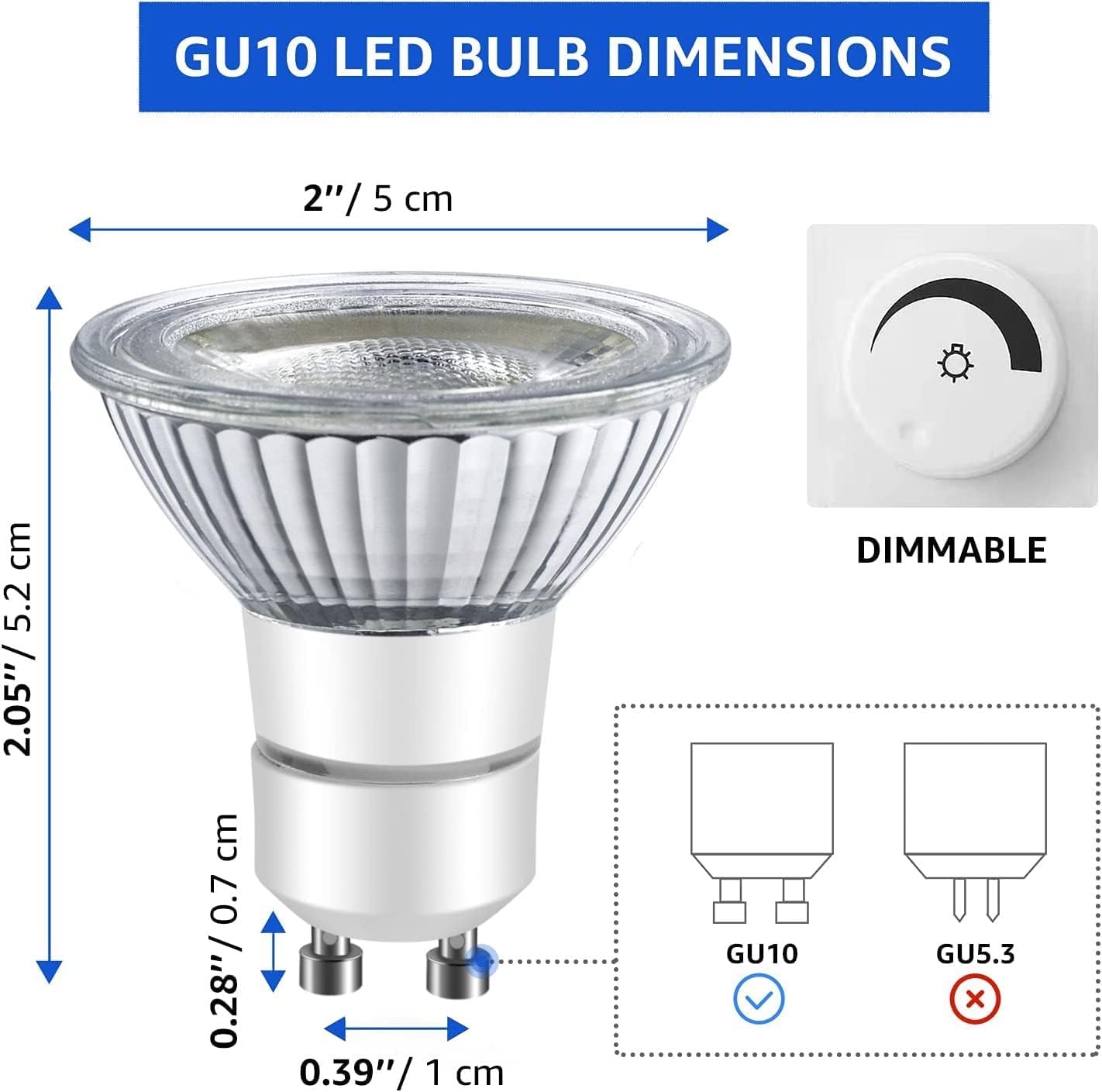 LPSAFP LED GU10 Range Hood Light Bulbs, LED Stove Appliance Light Bulb, Kitchen Light Replacement Halogen Light Bulb, 50W Equivalent, Warm White 120V/AC, 6W 550 Lm, Dimmable,Waterproof IP65 Pack of 2