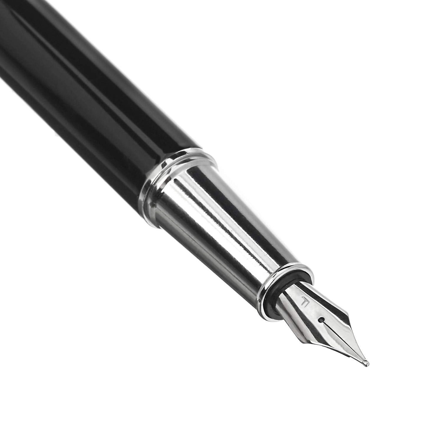 Amazon Basics Refillable Fountain Pen with Smooth Writing, Fine Point Nib, Black Ink