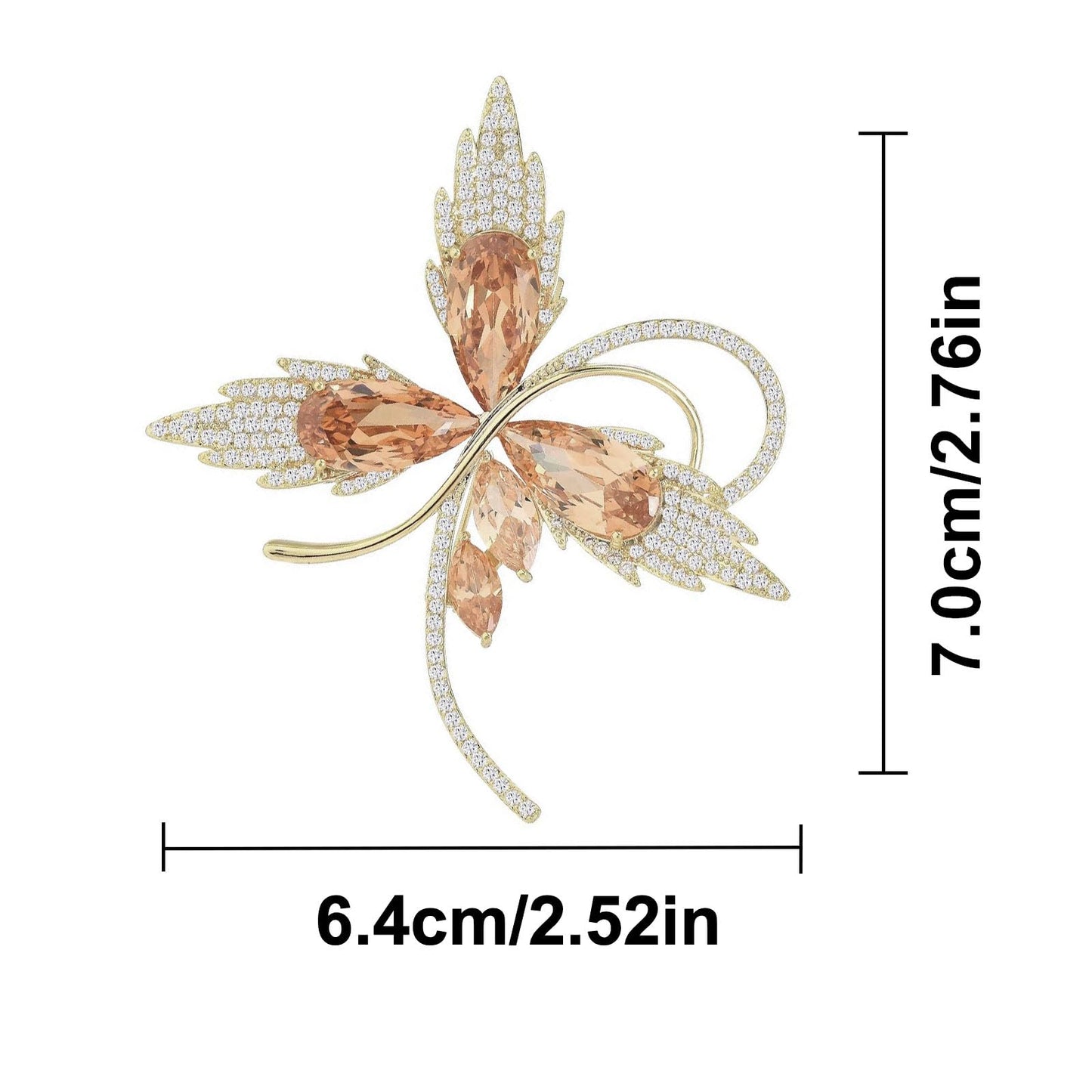 Vbvbip Elegant Vintage Crystal Clover Leaf Brooch for Women, Sparkling Flower Brooch for Blazer Dress Coat, Wedding Prom Fashion Jewelry Gift