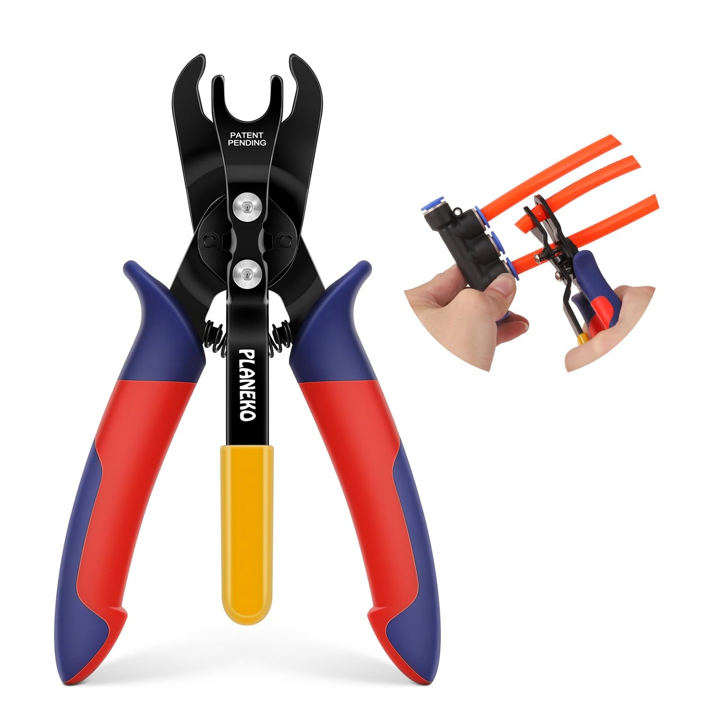PLANEKO Air Line Pliers Push to Connect Fitting Disconnect Tool for 3/8" 1/2" Pneumatic Hose Quick Connect Fittings Removing Air Line Removal Tool Hose Release Pliers for 10mm 12mm Push Fit Connector