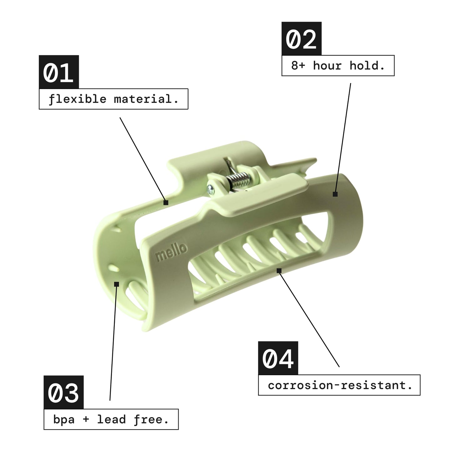 The Original Mello Hair Claw Clip Squishy Claw Clip Made in Korea Patent Pending 30021976 (Purple, Medium)