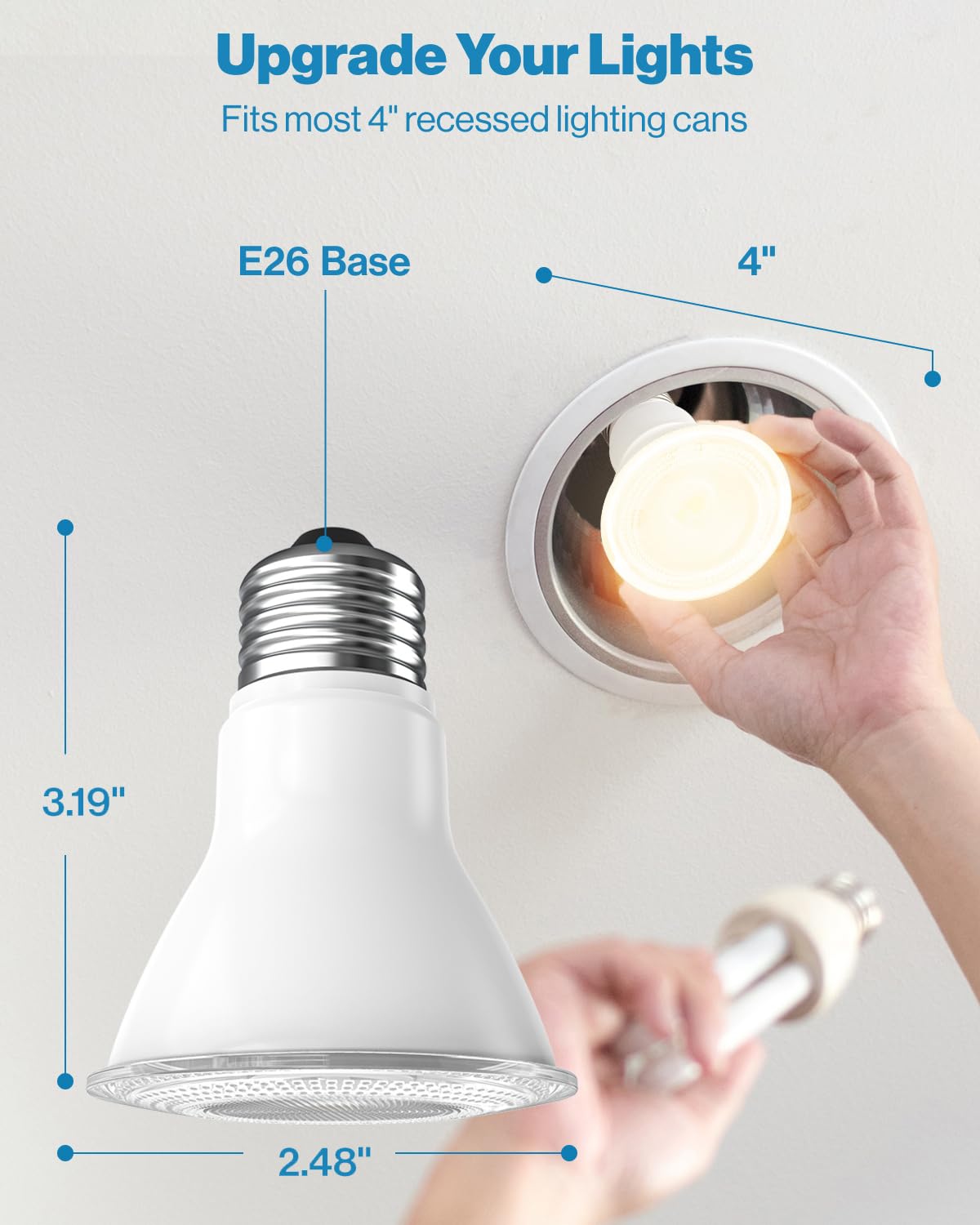 Sunco 10 Pack PAR20 LED Bulbs Flood Light Bulb, 500 LM, 7W (50W Equivalent), 2700K Soft White, E26 Medium Base, Dimmable, Track Lighting, for Indoor/Outdoor Use, Wet Rated, UL