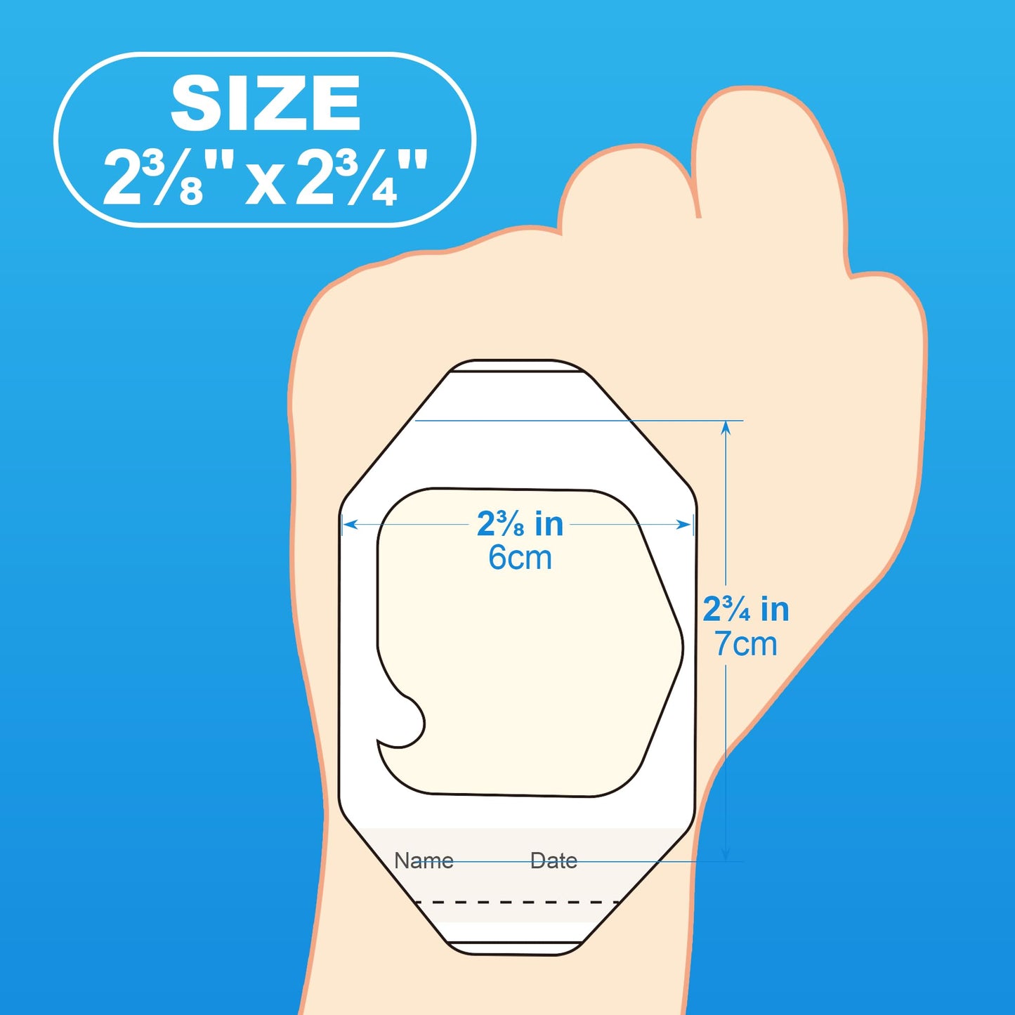 LotFancy Transparent Film Dressing, 2.37" x 2.75", 110PCS, Waterproof Wound Cover, Sterile Adhesive Clear Bandage for Tattoo Aftercare, IV Catheters, Post-Surgical Showering, Medical Devices