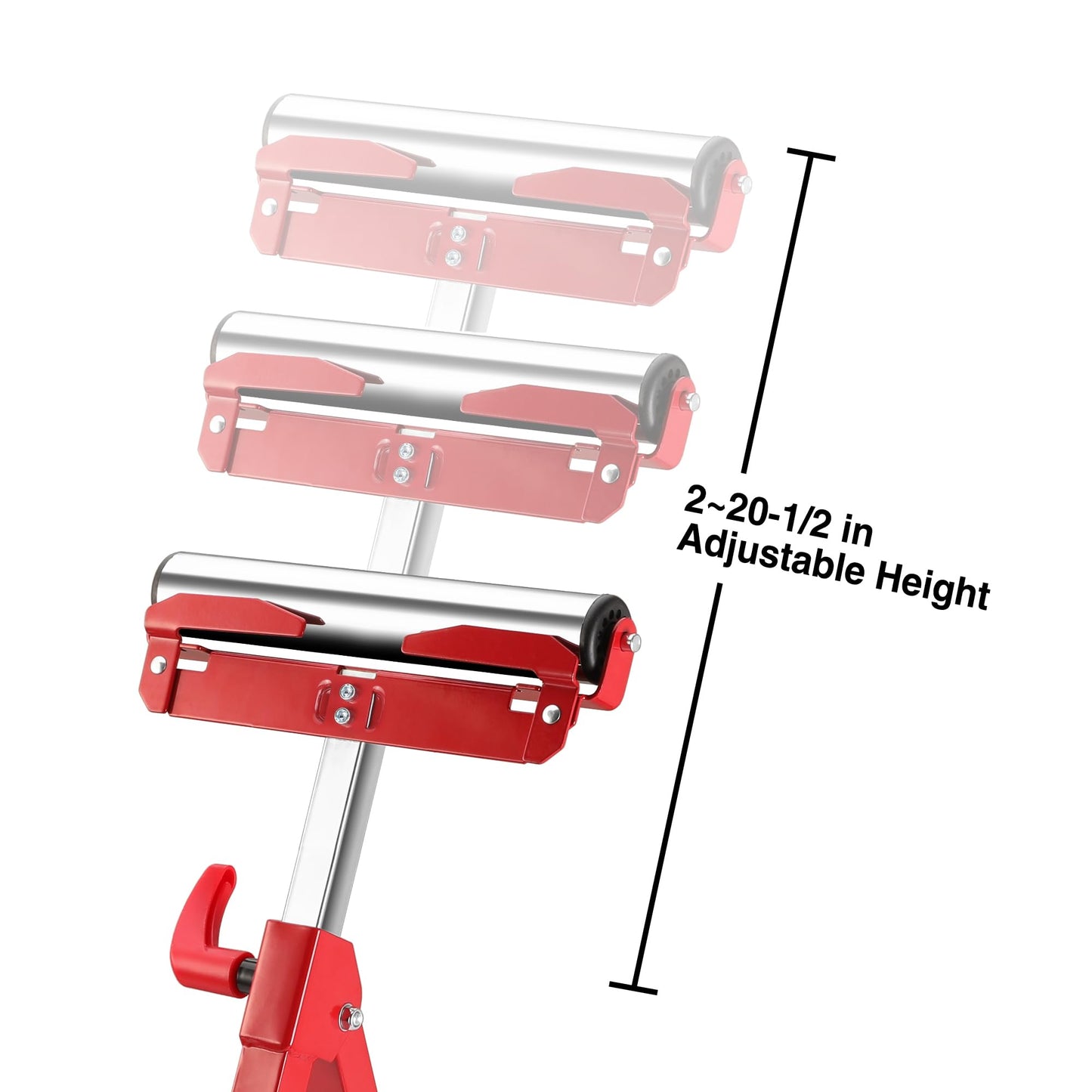 WORKPRO Folding Roller Stand Height Adjustable, Heavy Duty 250 LB Load Capacity, Outfeed Woodworking (Upgraded head)