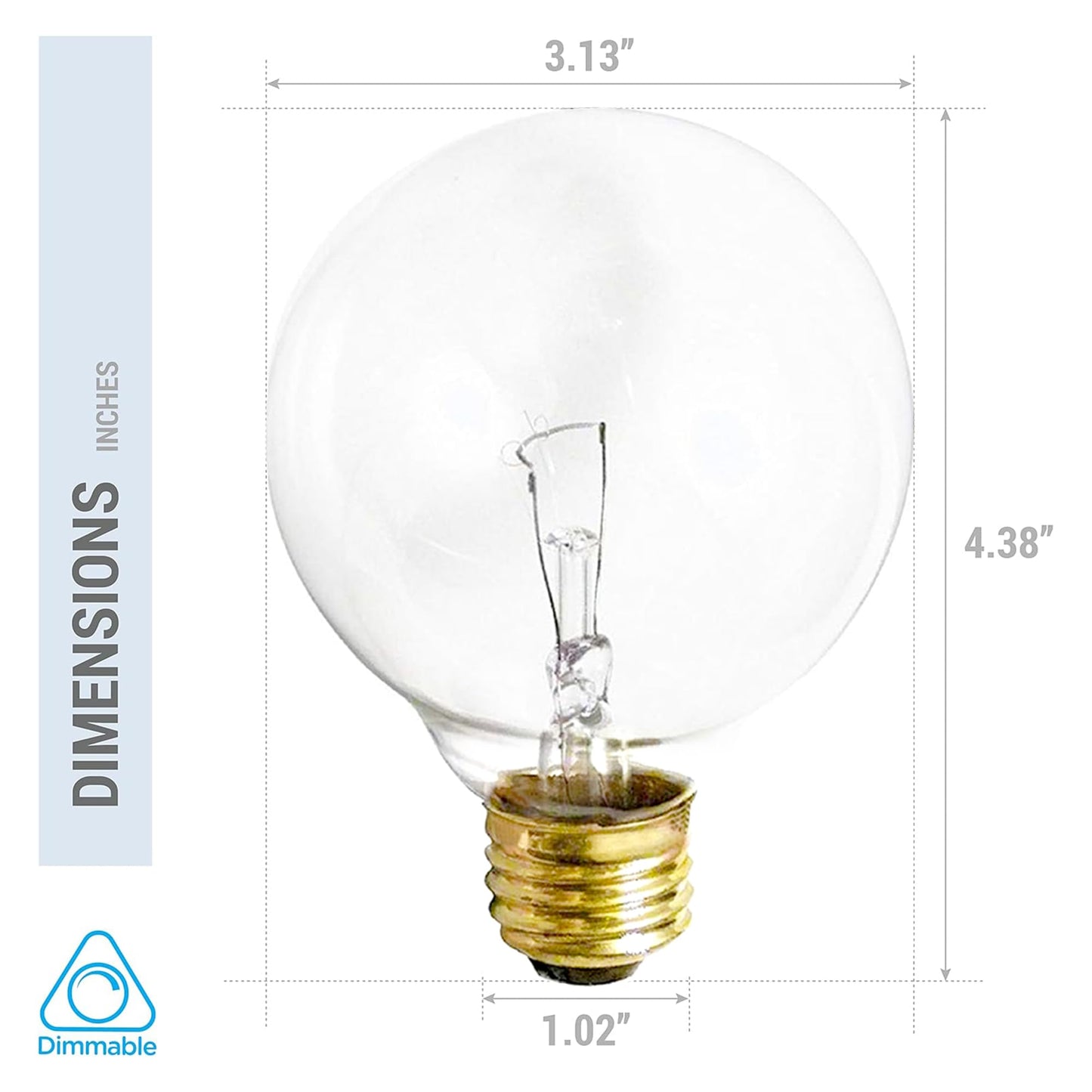 (4 Pack) G25 Globe Light Bulbs – 25W Incandescent, 2700K Soft White, E26 Base, Dimmable – Crystal Clear Vanity Bulbs for Bathroom, Mirror, Pendant Fixtures
