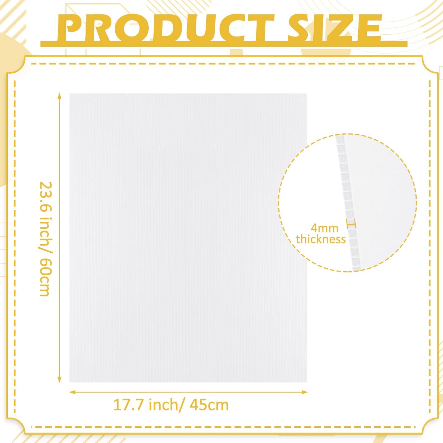 Patelai 12 Pcs 18 x 24 Inches Corrugated Plastic Sheet Corrugated Poster Board 4mm Thick Waterproof Blank Board Sheets Plastic Yard Sign for Garage Estate Sale, Rent, Indoor, Outdoor, Birthday (White)