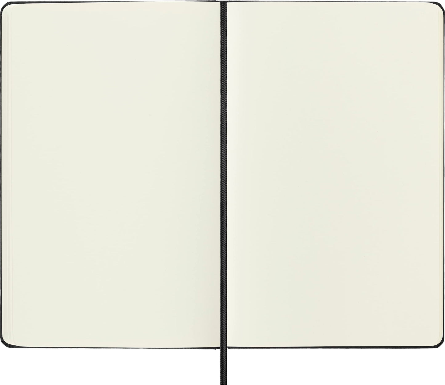 Moleskine Classic Notebook, Large, Plain, Black, Hard Cover (5 x 8.25)