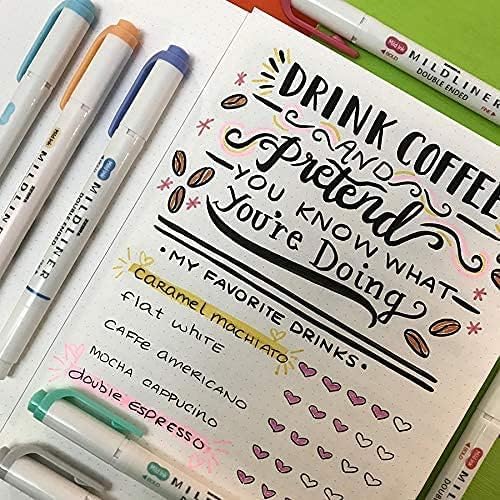 Zebra Pen Mildliner Double-Ended Highlighter Set, Broad and Fine Point Tips, Ideal for Bible Highlighting, No Bleed, 18 Pastel and Neutral ink Colors, Pack of 18