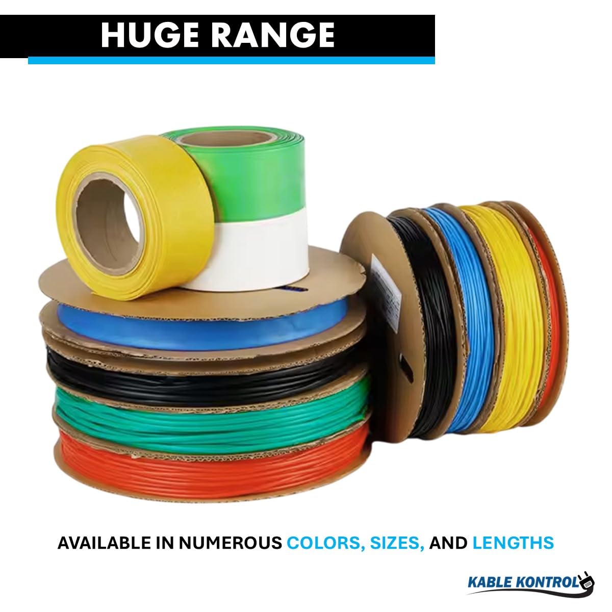 Kable Kontrol Heat Shrink Tubing - 1-1/2” Inch - 25' Ft Long, Green Polyolefin - 2:1 Industrial Shrink Tube & Cable Sleeve for Electrical Wire Insulation - Rated for 600 V