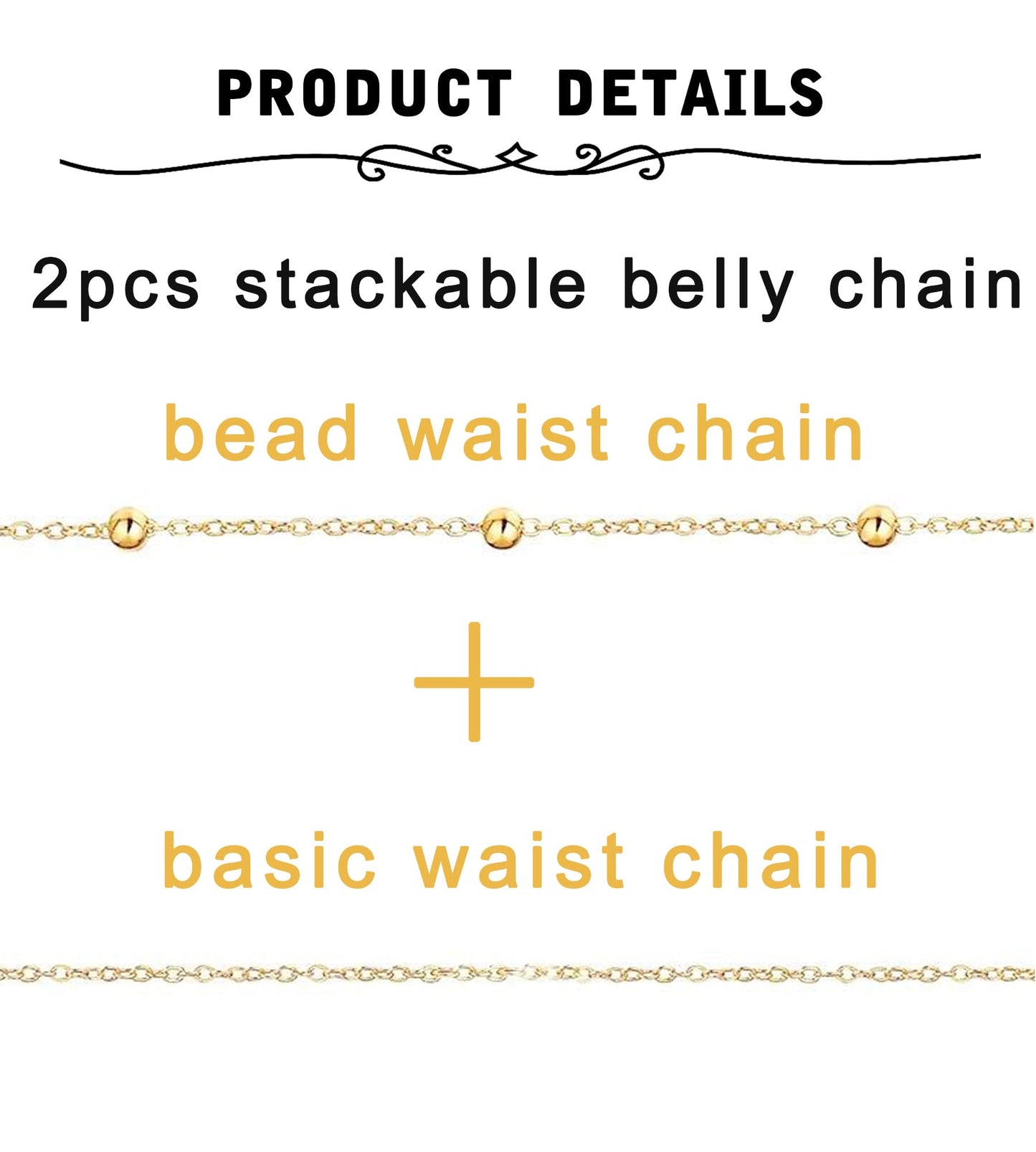 MODRSA 2pcs Belly Chain Waist Chain for Women Gold Waist Jewelry for Women Gold Belly Chains Multi-layer Body Chains Jewelry Dainty Sexy Stomach Trendy