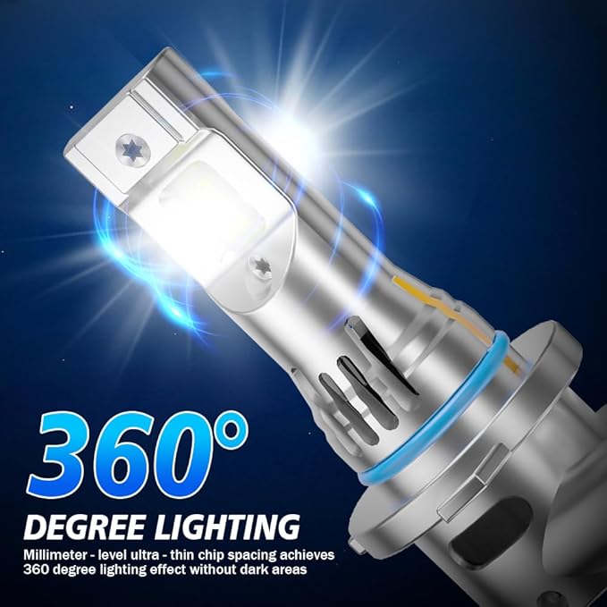 Upgraded Vehicle Light Bulbs Replacement Combo for Hyundai Elantra 2020-2024, 9005 High and Low Beam, 6000K White, 400% Brighter, Copper Heat Sink, IP68 Waterproof, 4-Pack