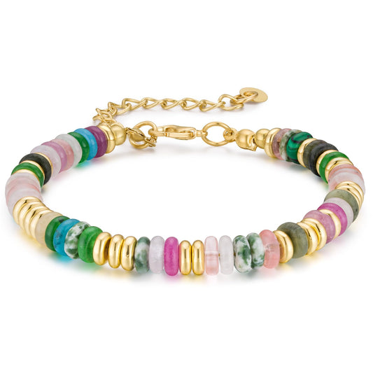 Boho Beaded Bracelets for Women, Colorful Summer Beach Bangle Bracelets, Natural Stone Rainbow Bead Bracelet, Handmade Trendy Fashion Jewelry Gifts (6MM)