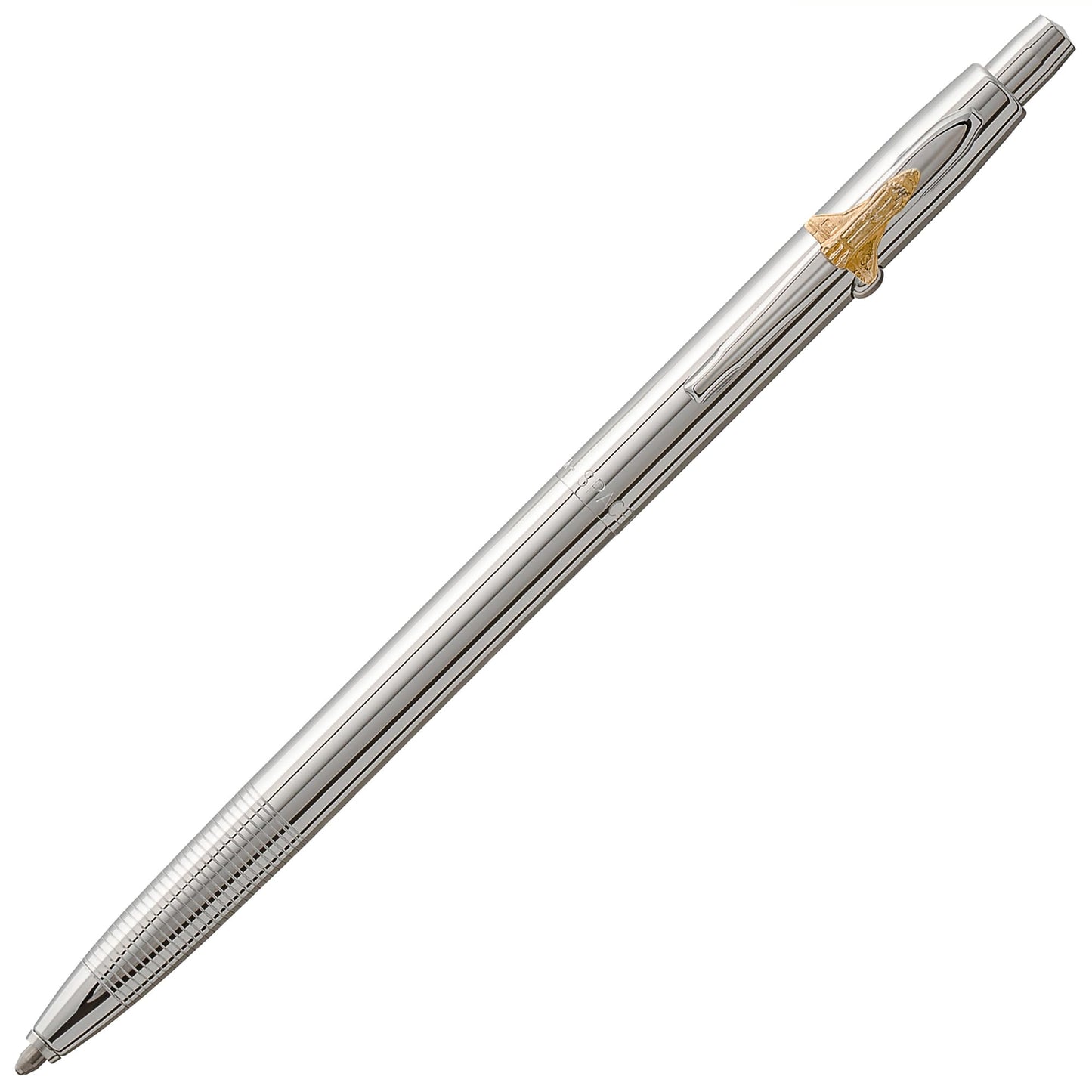 Fisher Space Pen Chrome Shuttle Pen, Pressurized Ballpoint Pen, Shuttle Emblem, Writes Upside Down and in Extreme Temperatures, Smooth Black Ink, Medium Point, Gift Box, Made in USA