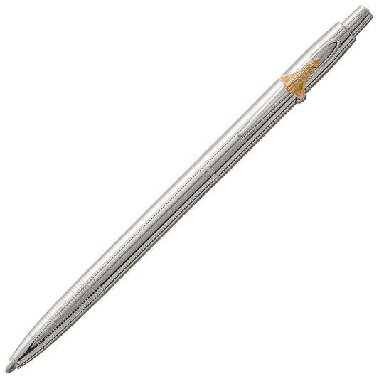 Fisher Space Pen Chrome Shuttle Pen, Pressurized Ballpoint Pen, Shuttle Emblem, Writes Upside Down and in Extreme Temperatures, Smooth Black Ink, Medium Point, Gift Box, Made in USA