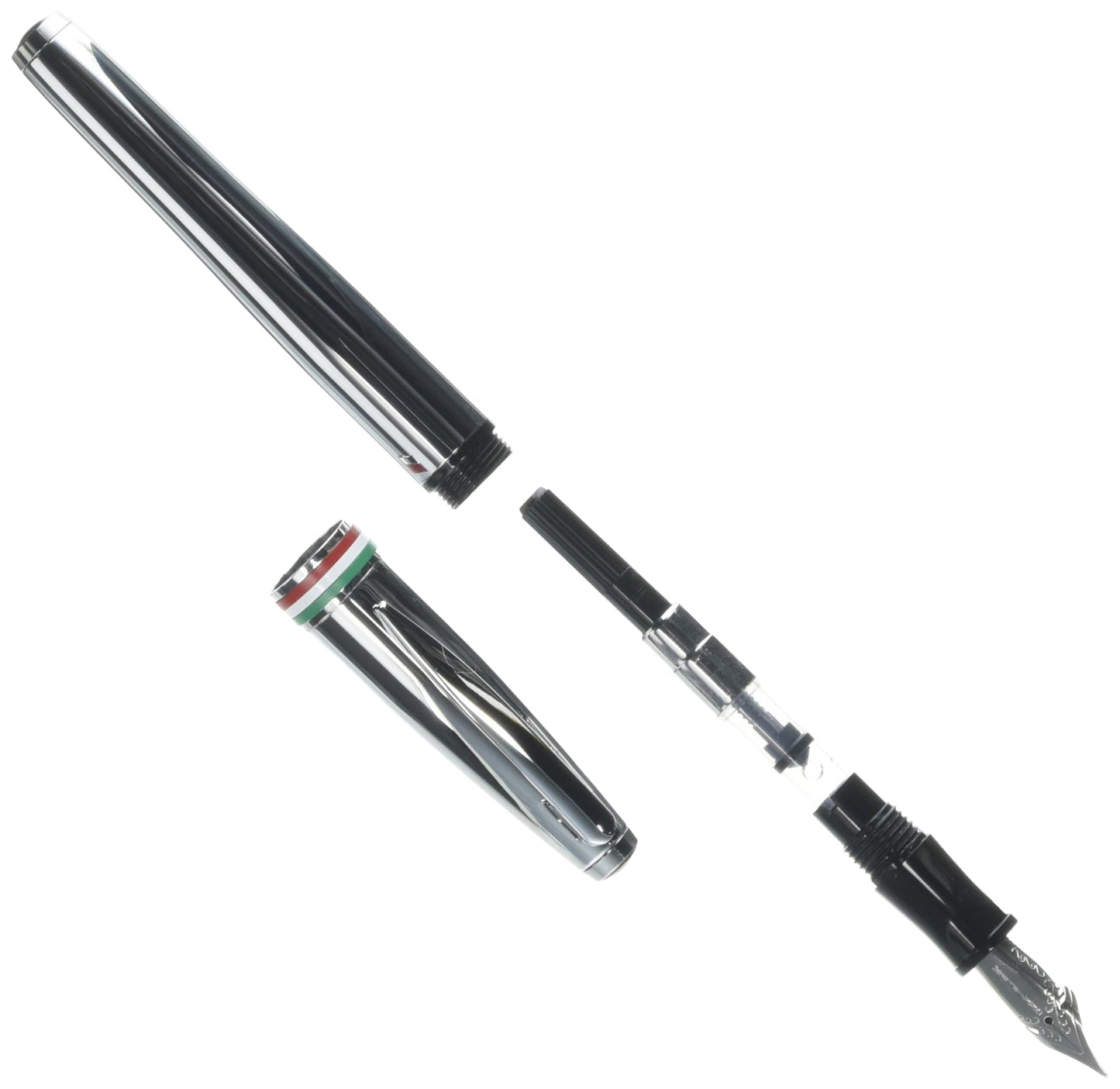 Monteverde USA Aldo Domani Italia Fountain Pen Mirror Chrome - Flex Nib - Luxury Writing Pen - Italian Design - JoWo Stainless Steel Nib - Smooth Ink Flow - Refillable - Gift Box Included