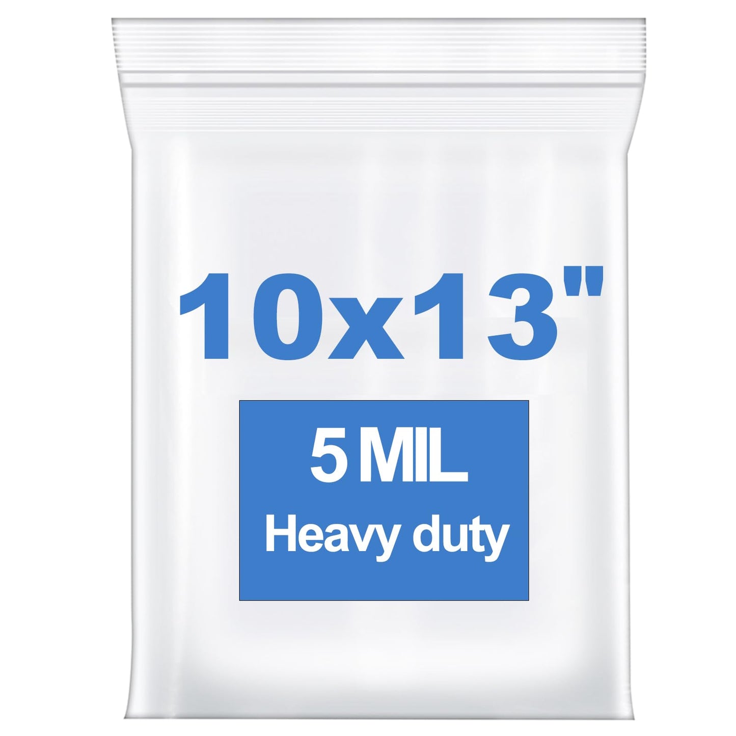 Somoga 50 PCS 10" x 13" Clear Thick 5 Mil Zip Poly Lock Plastic Bags Reclosable Zip Seal Bags Heavy-Duty Seed Food Storage Zipper Bag