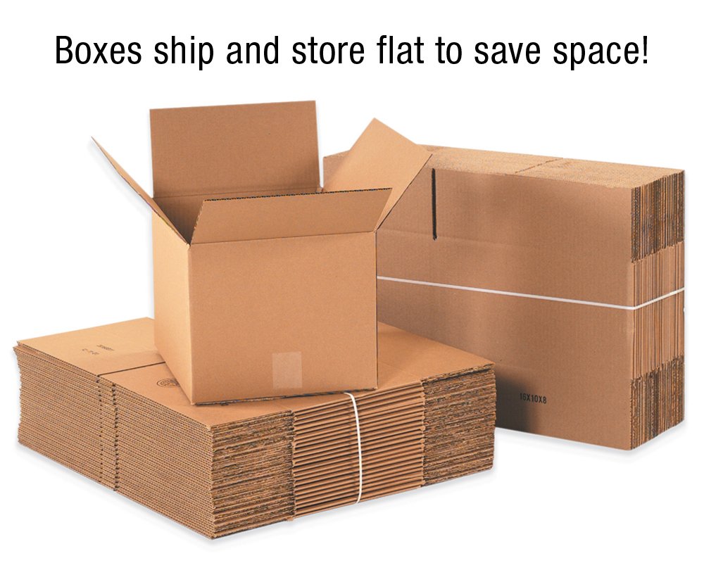 Box USA TL1666 Long Corrugated Boxes, 16" x 6" x 6", Kraft (Pack of 25)