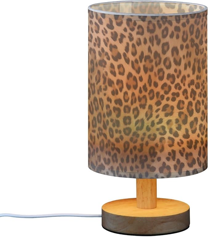 senya Table Lamp for Bedroom Living Room, Speckled Leopard Bedside Lamps with USB Charging Ports Nightstand Light Lamps