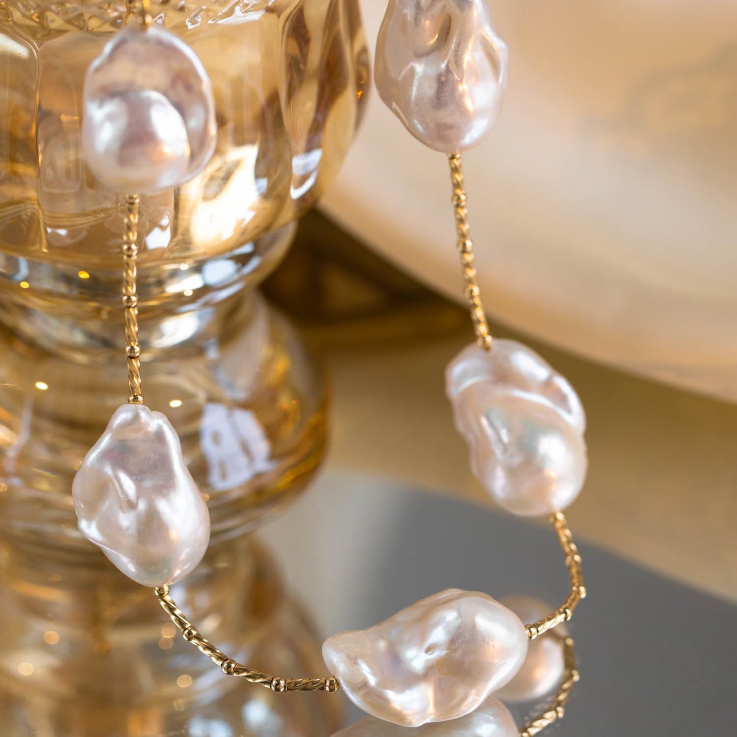 Freshwater Pearl Necklaces for Women; Baroque Pearl Necklace; Long Pearls Necklace for Women; Pearl and Gold Necklace; Real Pearls Station Necklace