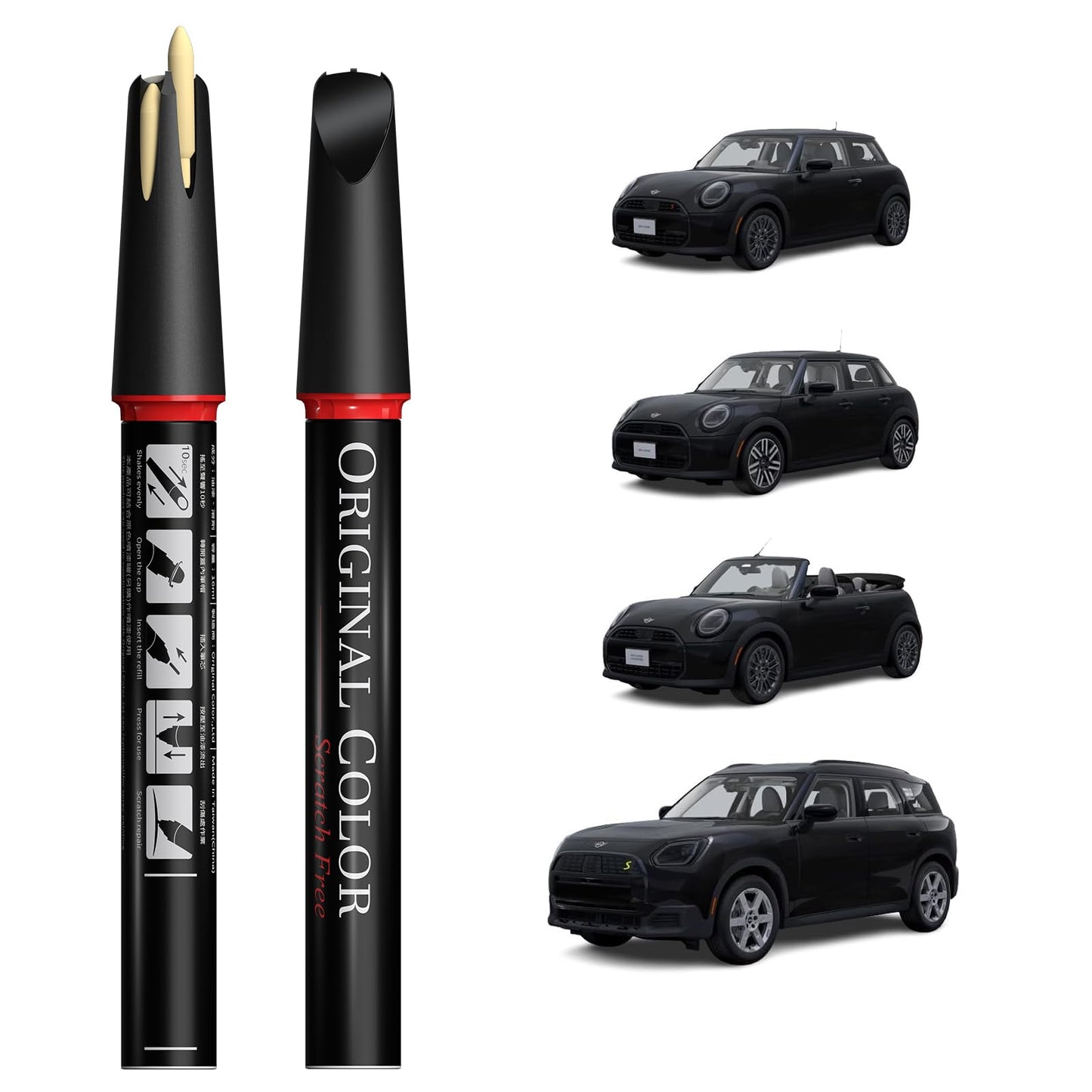 Carhoo C2C Pure Burgundy Metallic Compatible With Mini Cooper Exact Match Touch Up Paint Pen, Car Scratch Remover For Nicks And