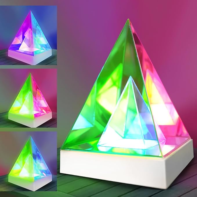 Lumoonosity Infinity Triangle Light - 3D Geometric USB Powered Infinity Lamp for Bedroom, Gaming Room - Non-Fragile, Eye Catching Table Lamp