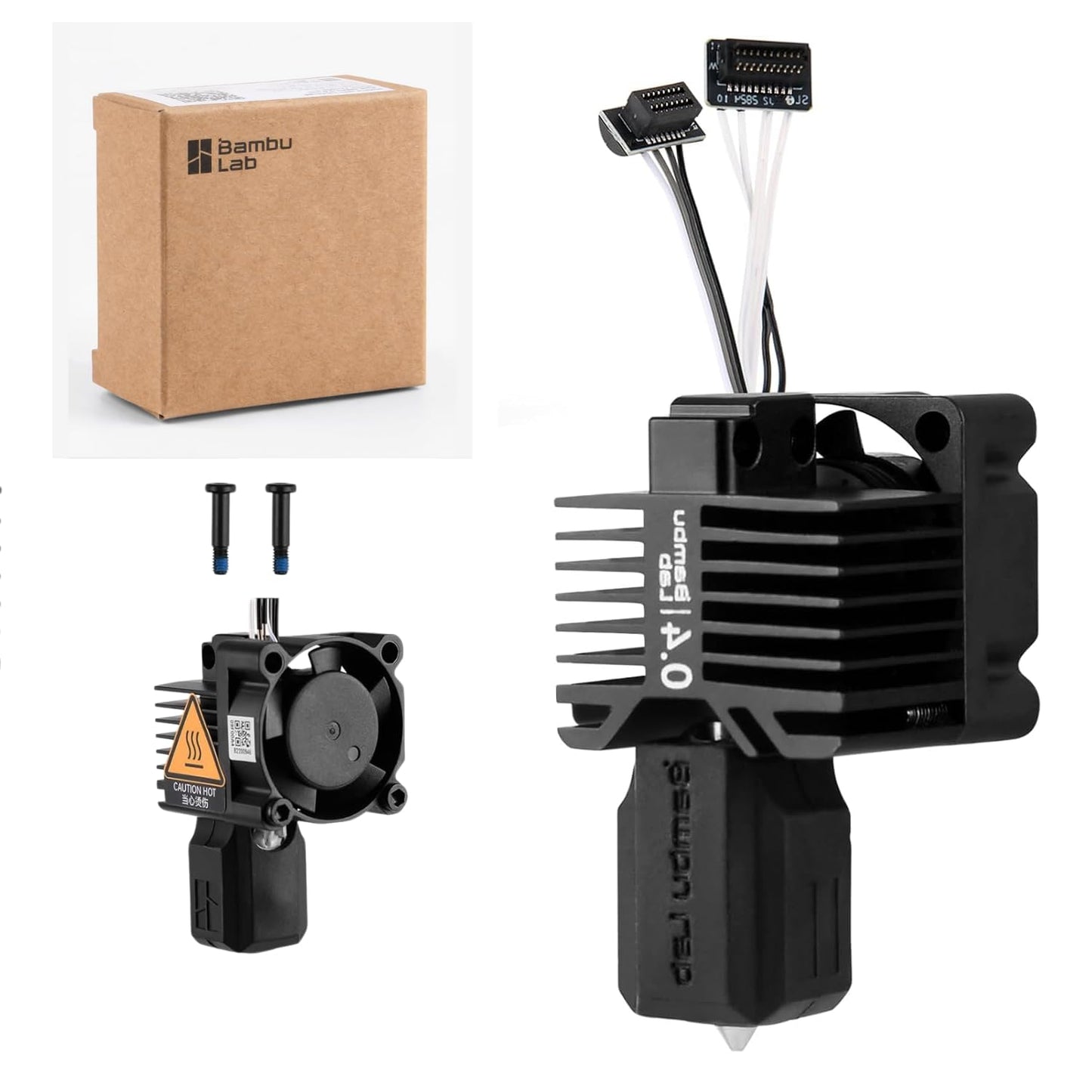 Bambu Lab P1P/P1S Hotend Complete Kit – Full Assembly Hardened Steel Nozzle with Ceramic Heater, 0.4mm Nozzle, Cooling Fan & Heating Block | Bambu P1S Hotend Replacement for 3D Printing