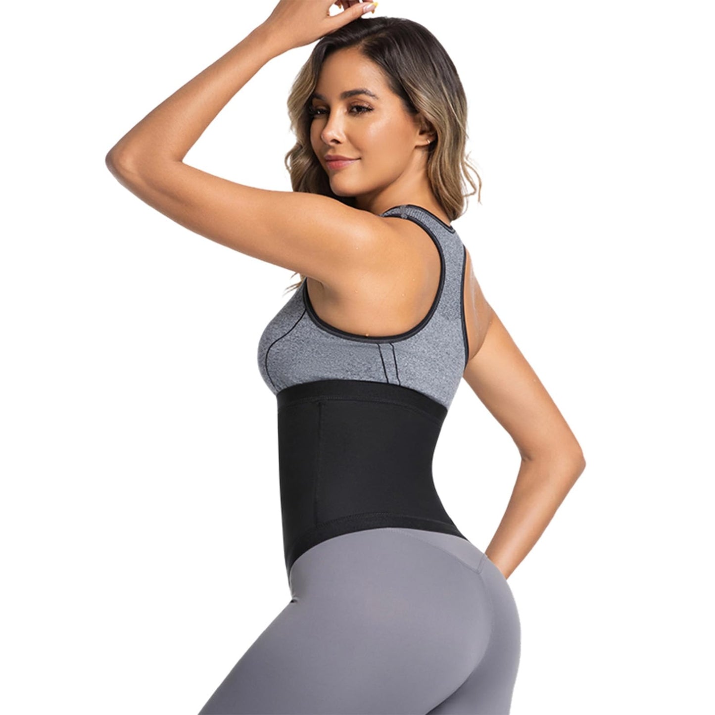 Towintec Waist Trainers for Women Belly Fat Lower Waist Trimmer Sweat Tummy Band for Stomach Weight Loss Body Shaper Corset Tummy Wrap Workout Sports Compression Slimming Belt Sauna Suit(Blue,S)