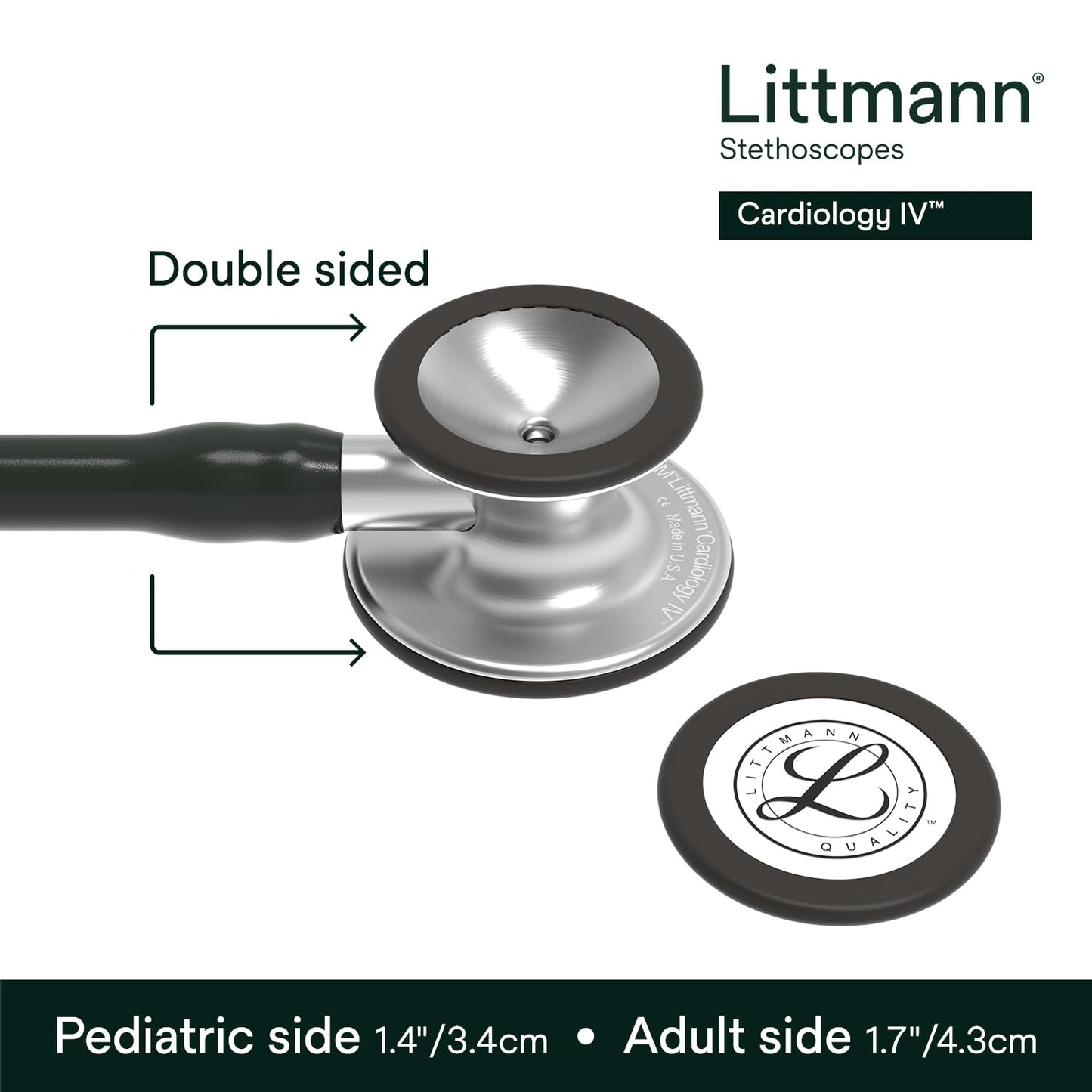 3M Littmann Cardiology IV Diagnostic Stethoscope, 6152, More Than 2X as Loud, Weighs Less, Stainless Steel Chestpiece, 27" Black Tube