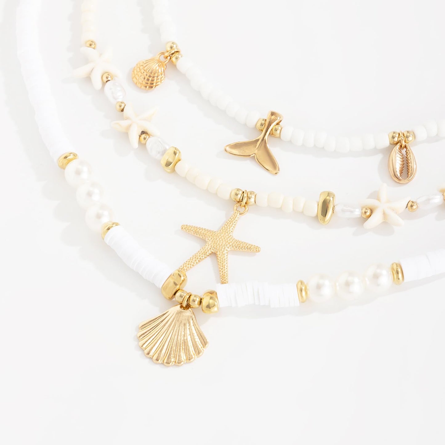 Luolinice Seashell Necklace for Women Gold Shell Necklace Cowrie Pendant Necklace Natural Shell Charm Necklace Beach Boho Jewelry