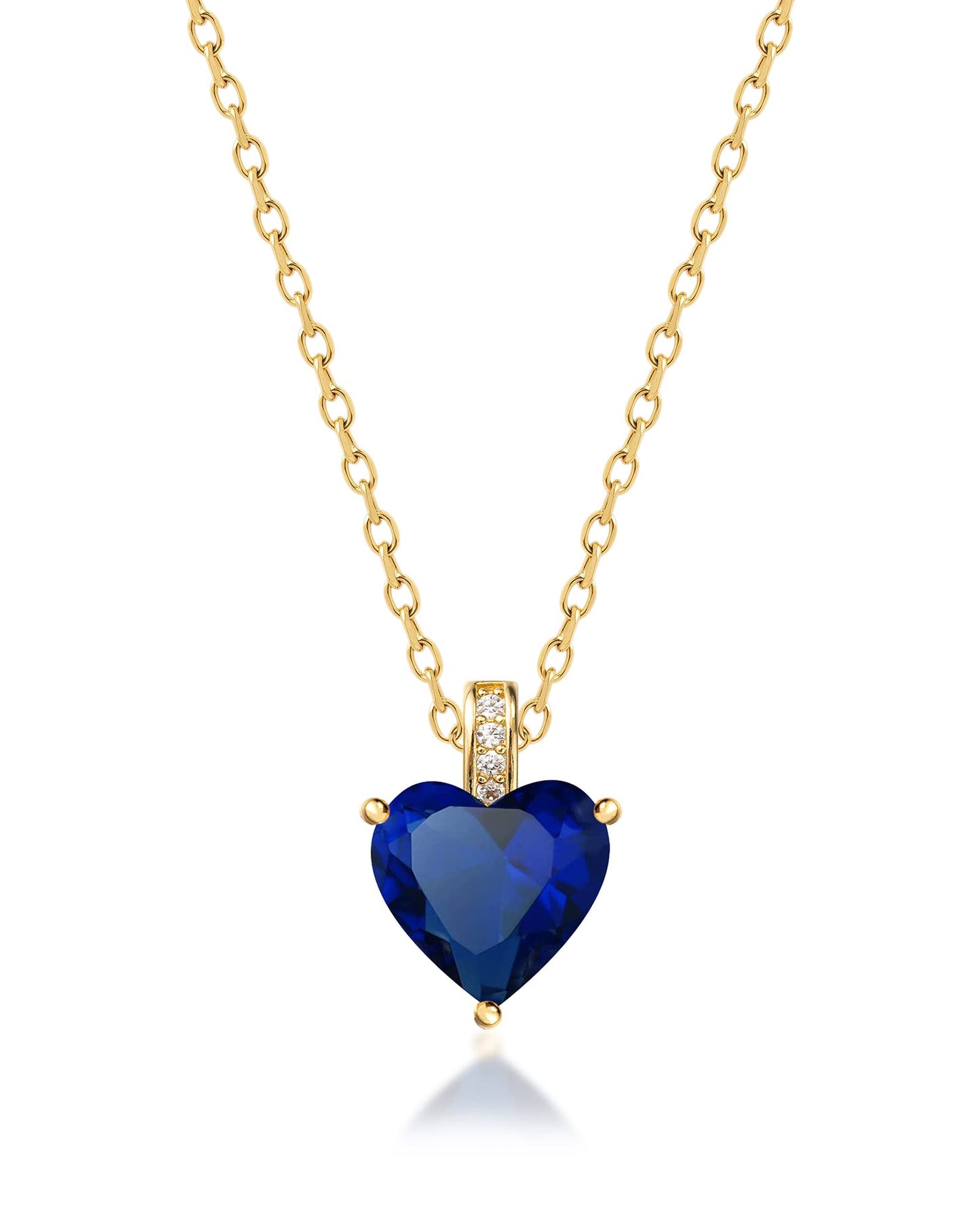 MIDDLUX Birthstone Necklace for Women, Heart Necklace, Birthstone Jewelry, Sapphire Necklace, Sapphire Jewelry for Women, September Birthday Gifts for Women, Blue Necklace