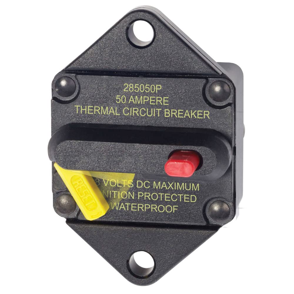 Blue Sea Systems 7083 285 Series Circuit Breaker, Panel Mount, 50A