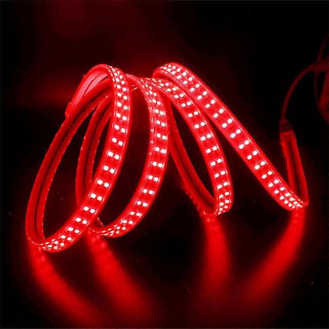 SUYOOULIN LED Strip Lights, High Voltage AC110V-130V 9.9ft/3m Super Bright 12000LM Waterpoof IP68 2835 180 LEDs/m LED Light Strips for Home Garden Outdoor Decoration(Red)
