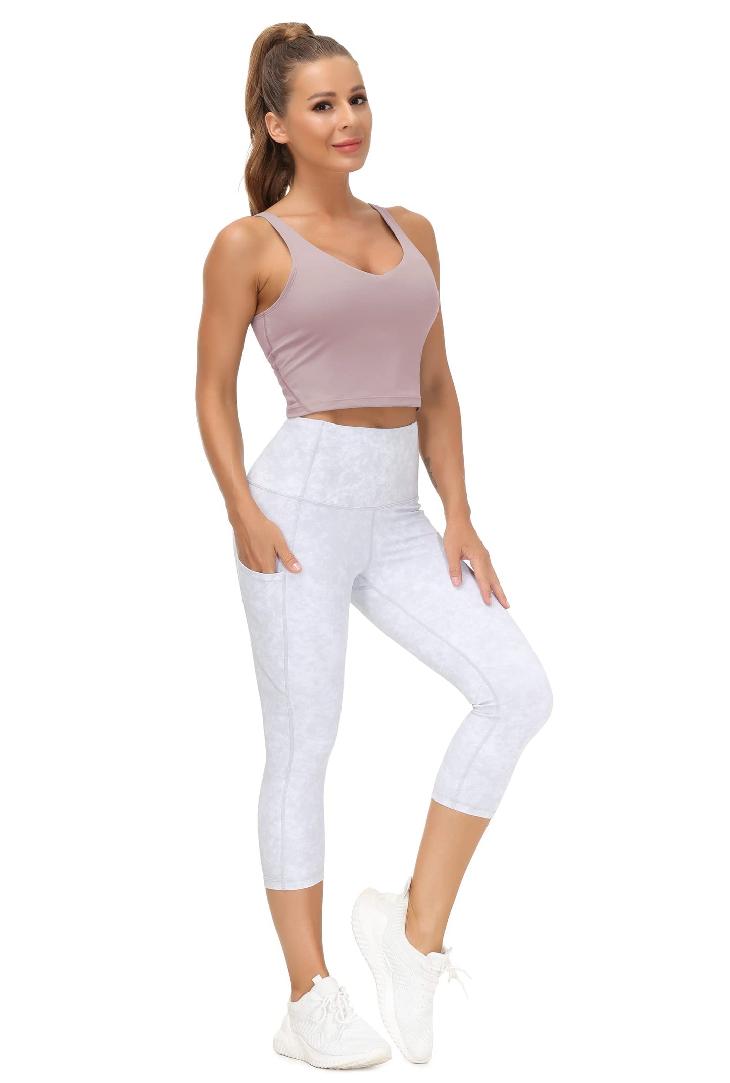 Women’s Longline Sports Bra Wirefree Padded Medium Support Yoga Bras Gym Running Workout Tank Tops(Light Purple, X-Large)