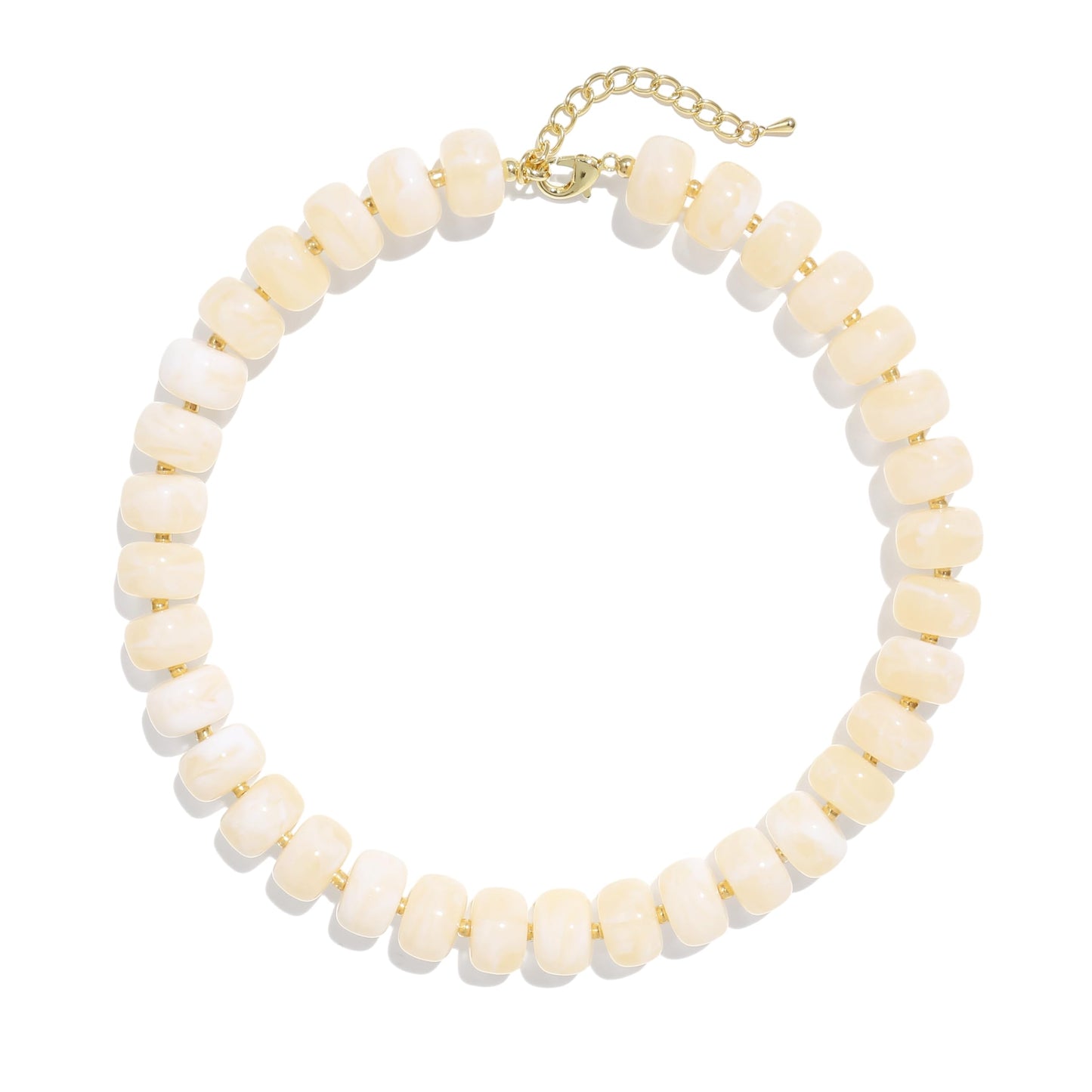 Badu Khaki Chunky Beaded Necklace for Women,Acrylic Bead Choker Statement Necklace Cute Trendy Necklaces Jewelry Gifts