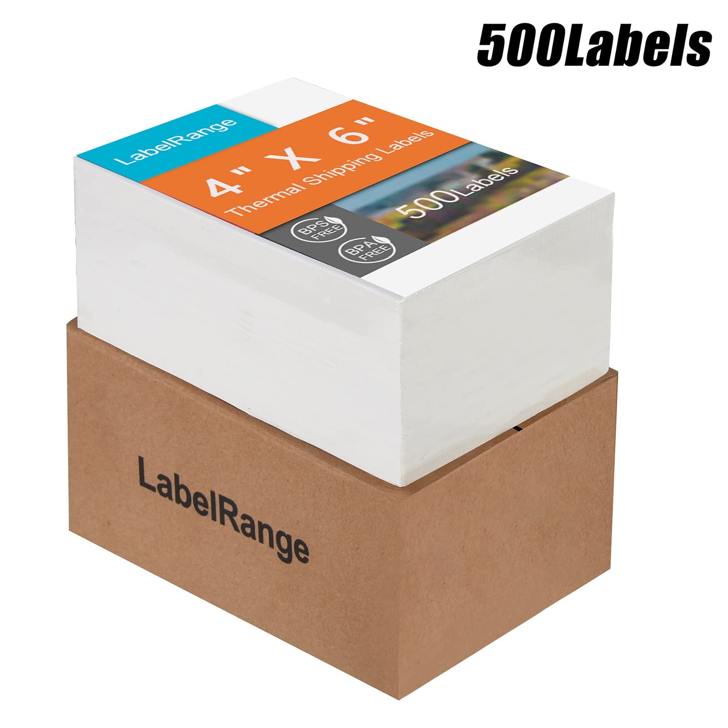 LabelRange 4x6 Thermal Labels, Commercial Grade Direct Thermal 4x6 Shipping Labels, 500 Sheets per Stack,1 Stack
