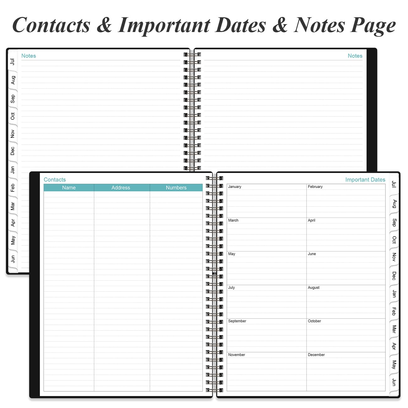 2026-2027 Planner - 8.5" x 11" Weekly Monthly Planner from July 2026 to June 2027 with 12 Monthly Tabs, Inner Pocket, Elastic Closure, Black