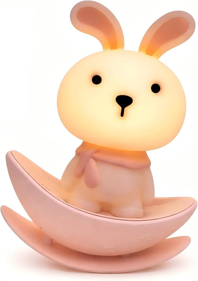 Night Lights for Kids,Rechargeable Nursery Night light,Small Lamps for Baby Nursery,Pink Lamps Bunny, Soft Warm Light,Breastfeeding,Sleep Aid,Cute Funny Gifts for Baby Toddler Kids Boys Girls