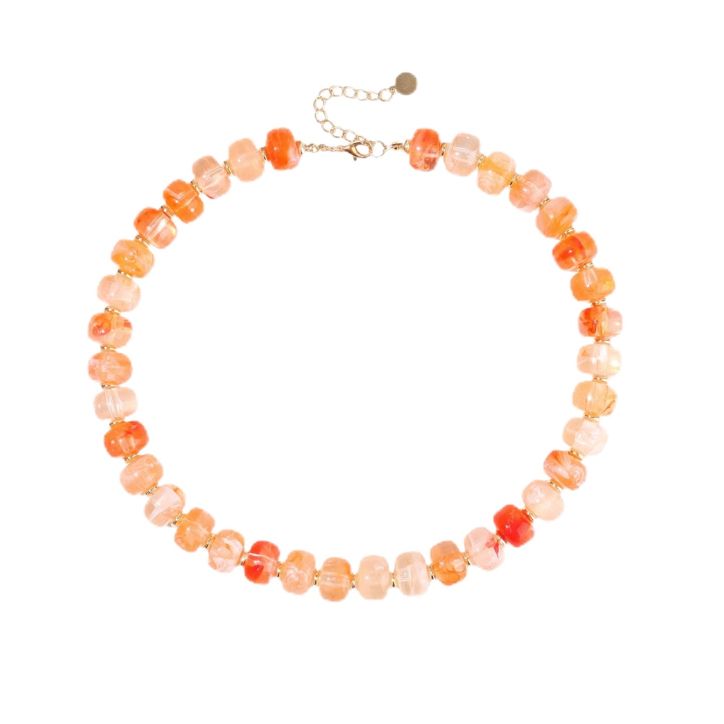 joymiao Beaded Necklaces for Women Chunky Beaded Choker Necklace Colorful Gemstone Resin Pink Bead Boho Rainbow Necklaces Summer Jewelry